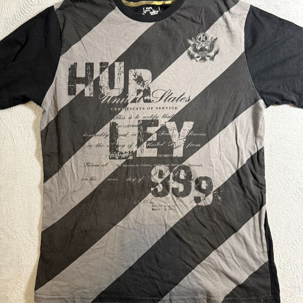 Vintage Hurley Shirt Mens Large Black Graphic Tee Y2k